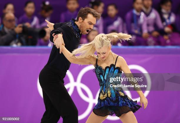 Penny Coomes and Nicholas Buckland of Great Britain compete in the Figure Skating Ice Dance Free Dance on day eleven of the PyeongChang 2018 Winter...