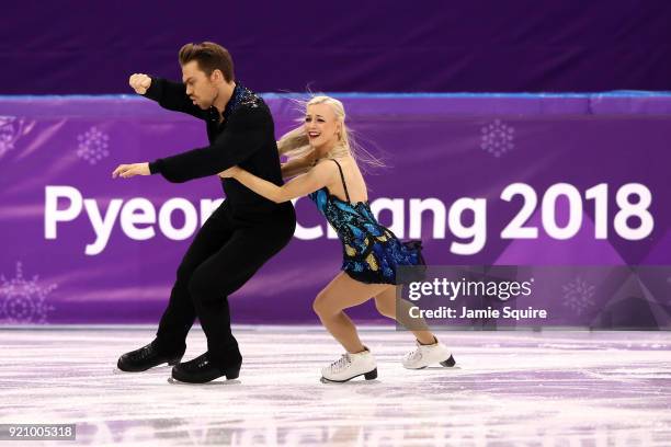 Penny Coomes and Nicholas Buckland of Great Britain compete in the Figure Skating Ice Dance Free Dance on day eleven of the PyeongChang 2018 Winter...