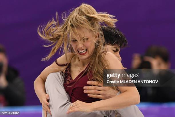 Canada's Kaitlyn Weaver and Canada's Andrew Poje compete in the ice dance free dance of the figure skating event during the Pyeongchang 2018 Winter...