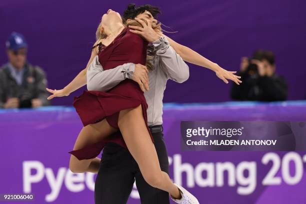 Canada's Kaitlyn Weaver and Canada's Andrew Poje compete in the ice dance free dance of the figure skating event during the Pyeongchang 2018 Winter...