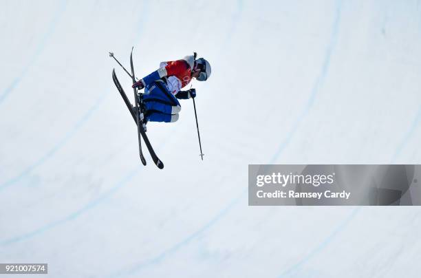 Pyeongchang-gun , South Korea - 20 February 2018; Marie Martinod of France competes during the Freestyle Skiing Ladies Ski Halfpipe Final on day...