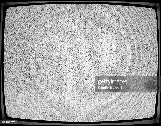a close-up of a white noise on a tv screen - beeldbuis stockfoto's en -beelden