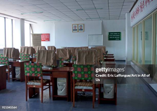 Computer room in children's palace, Ryanggang Province, Samjiyon, North Korea on May 5, 2010 in Samjiyon, North Korea.