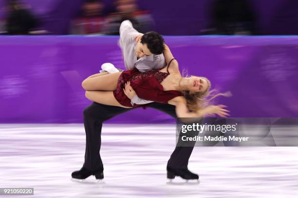 Kaitlyn Weaver and Andrew Poje of Canada compete in the Figure Skating Ice Dance Free Dance on day eleven of the PyeongChang 2018 Winter Olympic...