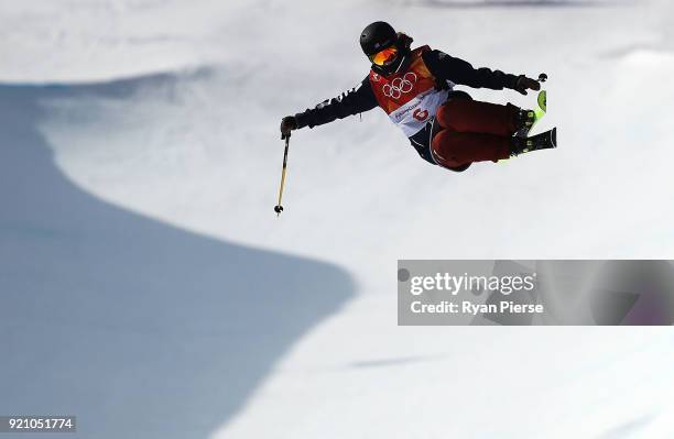 Annalisa Drew of the United States competes during the Freestyle Skiing Ladies' Ski Halfpipe Final on day eleven of the PyeongChang 2018 Winter...