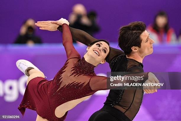 Canada's Tessa Virtue and Canada's Scott Moir compete in the ice dance free dance of the figure skating event during the Pyeongchang 2018 Winter...