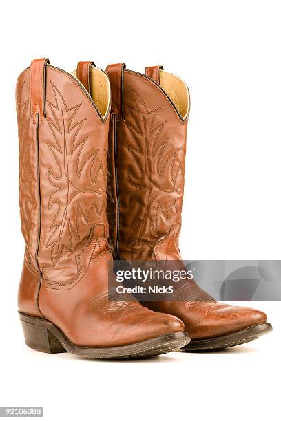 cowboy boots - cowboylaars stockfoto's en -beelden
