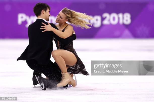 Madison Hubbell and Zachary Donohue of the United States compete in the Figure Skating Ice Dance Free Dance on day eleven of the PyeongChang 2018...