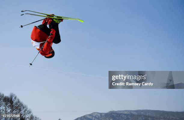 Pyeongchang-gun , South Korea - 20 February 2018; Kevin Rolland of France in action during the Ski Halfpipe Qualifications on day eleven of the...