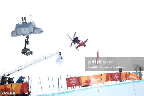 Murray Buchan of Great Britain competes during the Freestyle Skiing Men's Ski Halfpipe Qualification on day eleven of the PyeongChang 2018 Winter...