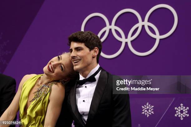 Piper Gilles and Paul Poirier of Canada react after competing in the Figure Skating Ice Dance Free Dance on day eleven of the PyeongChang 2018 Winter...