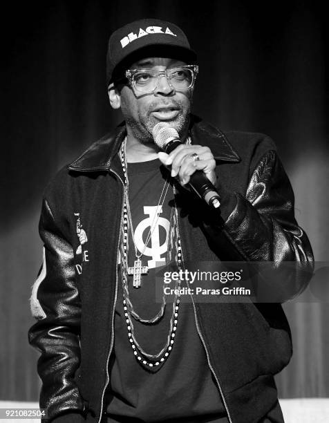 Director Spike Lee speaks onstage at "School Daze" 30th Anniversary Screening at The Fox Theatre on February 19, 2018 in Atlanta, Georgia.