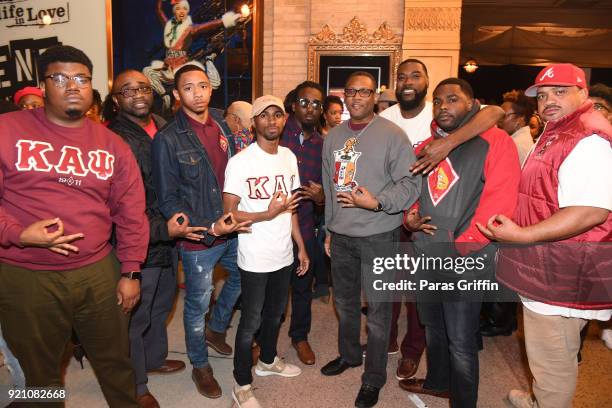 Members of Kappa Alpha Psi Fraternity, Inc. Attend "School Daze" 30th Anniversary Screening at The Fox Theatre on February 19, 2018 in Atlanta,...