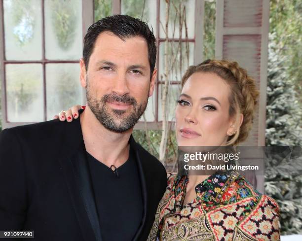 Dancers/TV personalities Maksim Chmerkovskiy and Peta Murgatroyd visit Hallmark's "Home & Family" at Universal Studios Hollywood on February 19, 2018...