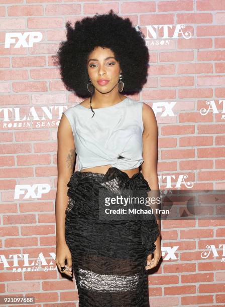 Jessica Williams arrives at FX's "Atlanta Robbin' Season" Los Angeles premiere held at Ace Theater Downtown LA on February 19, 2018 in Los Angeles,...