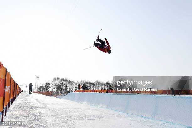 Murray Buchan of Great Britain competes during the Freestyle Skiing Men's Ski Halfpipe Qualification on day eleven of the PyeongChang 2018 Winter...