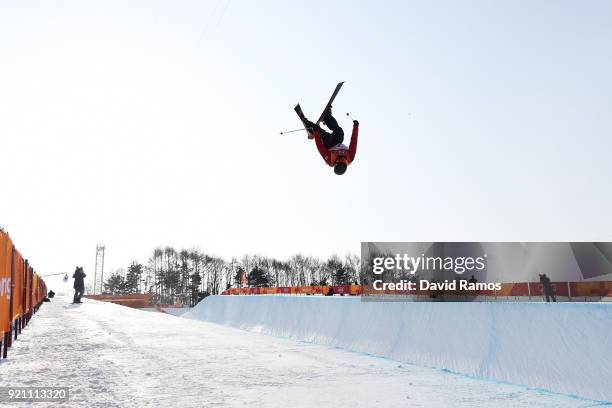Murray Buchan of Great Britain competes during the Freestyle Skiing Men's Ski Halfpipe Qualification on day eleven of the PyeongChang 2018 Winter...