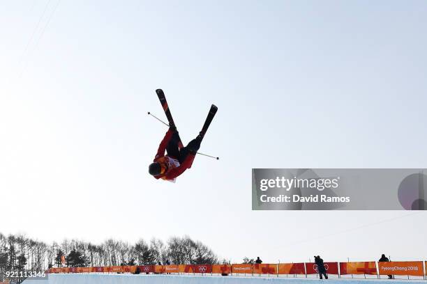 Murray Buchan of Great Britain competes during the Freestyle Skiing Men's Ski Halfpipe Qualification on day eleven of the PyeongChang 2018 Winter...