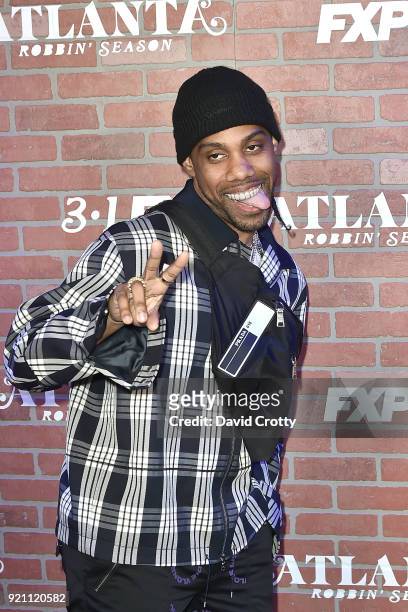 Reese LaFlare attends FX's "Atlanta Robbin' Season" Premiere - Arrivals at Ace Theater Downtown LA on February 19, 2018 in Los Angeles, California.
