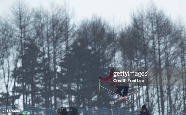 Murray Buchan of Great Britain competes during the Freestyle Skiing Men's Ski Halfpipe Qualification on day eleven of the PyeongChang 2018 Winter...