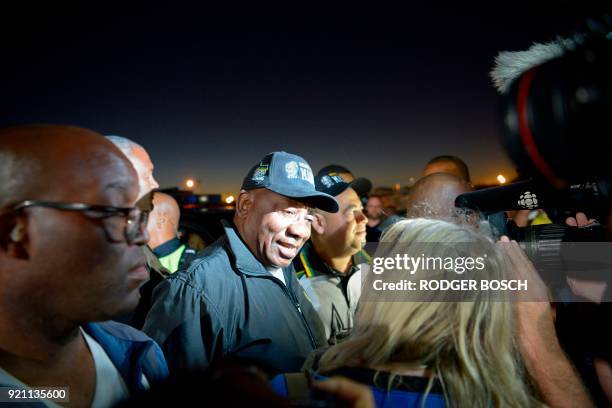 Newly sworn-in South African president Cyril Ramaphosa walks on an early morning from Guguletu township, to Athlone Stadium, a distance of about 5Km...