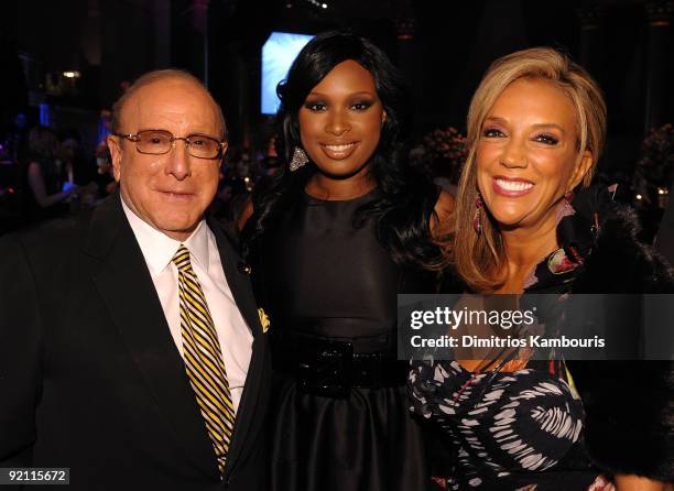 Clive Davis, Jennifer Hudson and Denise Rich attend 2009 Angel Ball to Benefit Gabrielle�s Angel Foundation hosted by Denise Rich at Cipriani, Wall...