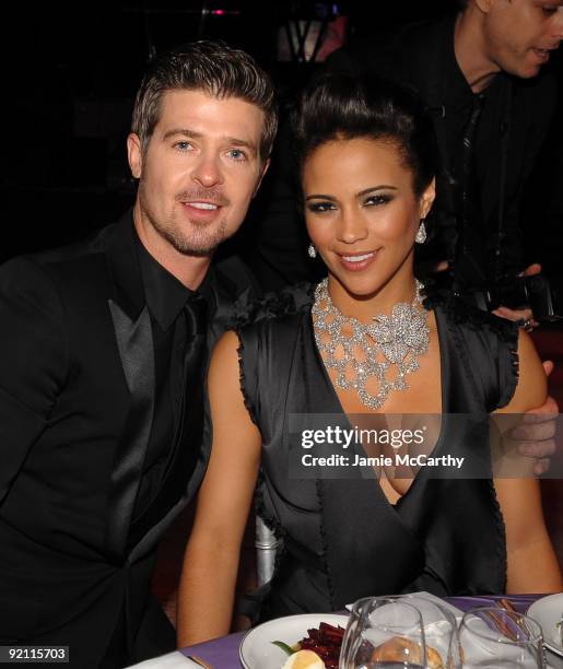 Singer Robin Thicke and actress Paula Patton attend 2009 Angel Ball to Benefit Gabrielle�s Angel Foundation hosted by Denise Rich at Cipriani, Wall...