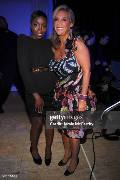 Singer Estelle and Denise Rich attend the 2009 Angel Ball to Benefit Gabrielle�s Angel Foundation hosted by Denise Rich at Cipriani, Wall Street on...