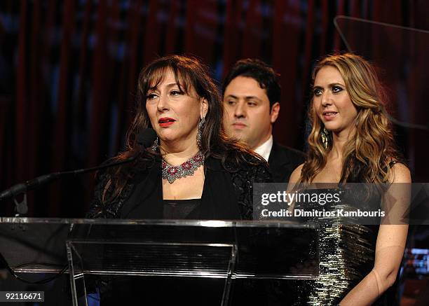 Lorraine Schwartz and Ofira Sandberg speak onstage during the 2009 Angel Ball to Benefit Gabrielle�s Angel Foundation hosted by Denise Rich at...