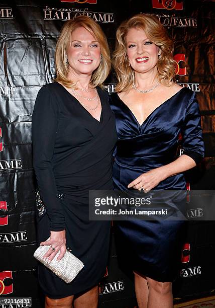 Linda Bell Blue and Mary Hart attends the 19th Annual Broadcasting & Cable Hall of Fame Awards at The Waldorf=Astoria on October 20, 2009 in New York...