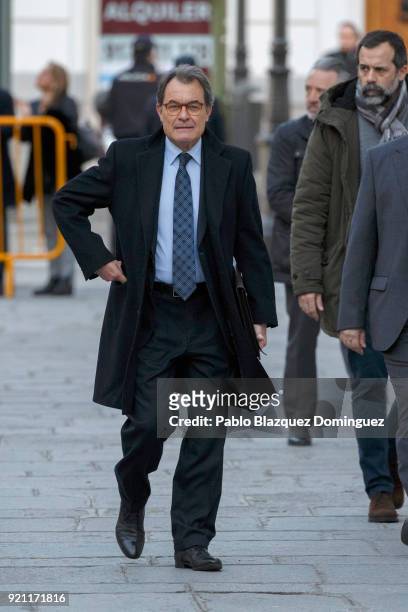 Former President of the Generalitat of Catalonia Artur Mas arrives at the Supreme Court on February 20, 2018 in Madrid, Spain. Some Catalan...