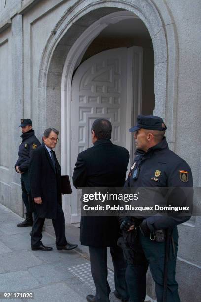 Former President of the Generalitat of Catalonia Artur Mas arrives at the Supreme Court on February 20, 2018 in Madrid, Spain. Some Catalan...