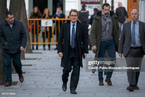 Former President of the Generalitat of Catalonia Artur Mas arrives at the Supreme Court on February 20, 2018 in Madrid, Spain. Some Catalan...