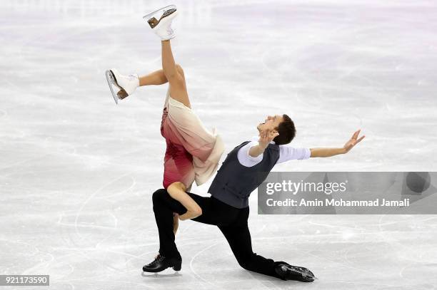 Ekaterina Bobrova and Dmitri Soloviev of Olympic Athlete from Russia compete in the Figure Skating Ice Dance Free Dance on day eleven of the...