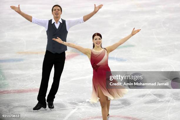 Ekaterina Bobrova and Dmitri Soloviev of Olympic Athlete from Russia compete in the Figure Skating Ice Dance Free Dance on day eleven of the...