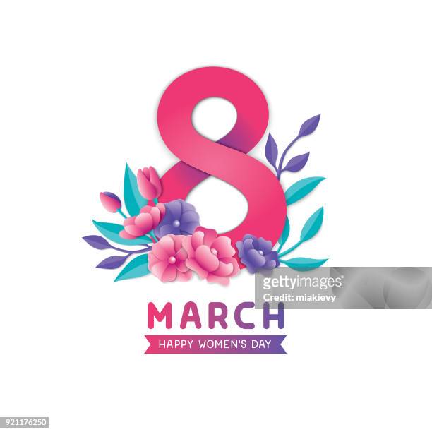 8 march greeting card - 8 stock illustrations