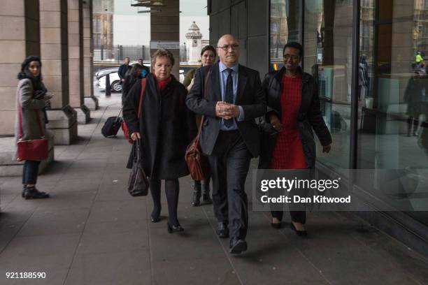 Oxfam CEO Mark Goldring , Oxfam Chair of Trustees and Executive Director of Oxfam, Winnie Byanyima, arrive to face a select committee hearing at...