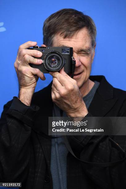 Gus Van Sant poses at the 'Don't Worry, He Won't Get Far on Foot' photo call during the 68th Berlinale International Film Festival Berlin at Grand...