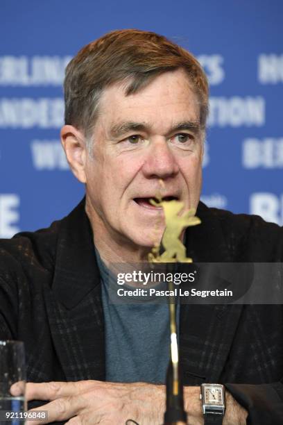 Gus Van Sant is seen at the 'Don't Worry, He Won't Get Far on Foot' press conference during the 68th Berlinale International Film Festival Berlin at...