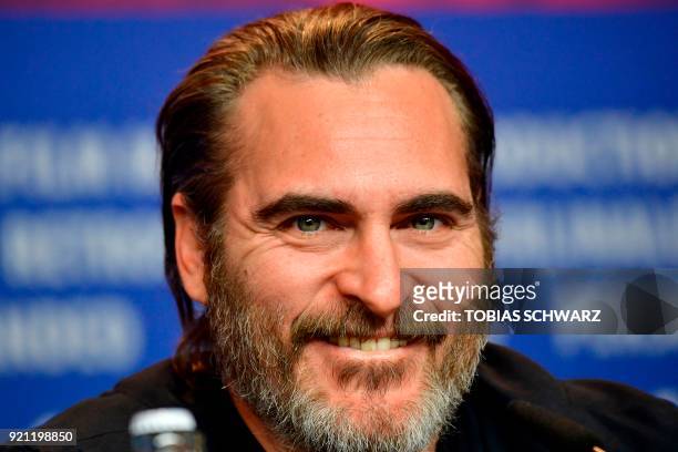 Actor Joaquin Phoenix attends a press conference for the film "Don't Worry, He Won't Get Far on Foot" in competition during the 68th edition of the...