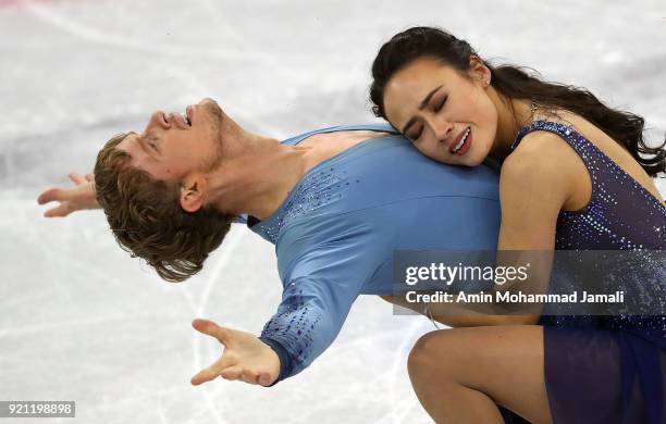 Madison Chock and Evan Bates of the United States compete in the Figure Skating Ice Dance Free Dance on day eleven of the PyeongChang 2018 Winter...