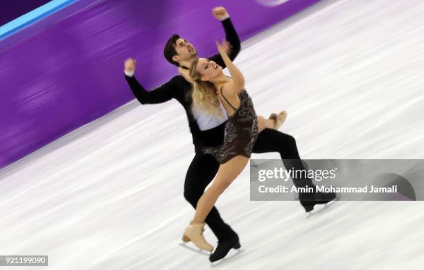 Madison Hubbell and Zachary Donohue of the United States compete in the Figure Skating Ice Dance Free Dance on day eleven of the PyeongChang 2018...