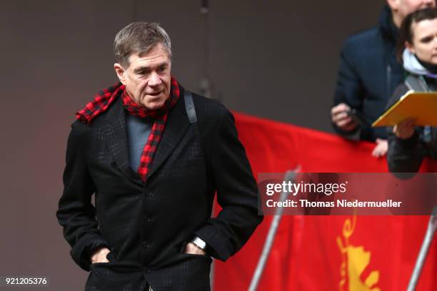 Gus Van Sant arrives at the 'Don't Worry, He Won't Get Far on Foot' photo call during the 68th Berlinale International Film Festival Berlin at Grand...