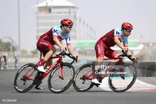 4th Abu Dhabi Tour 2018 / Training Alex Dowsett of Great Britain / Marco Haller of Austria / Team Katusha-Alpecin / Yas Marina F1 Circuit / Training...