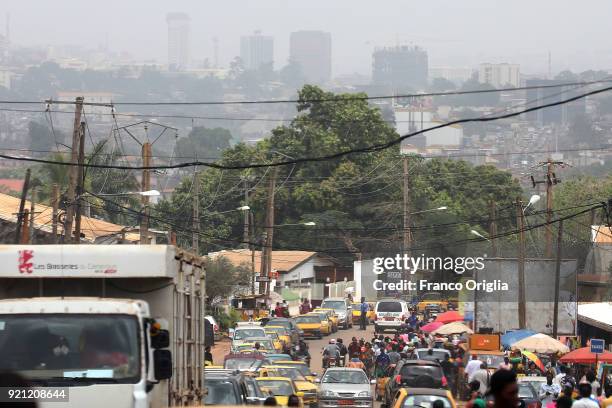 General view of a street in Yaounde on Februray 17, 2018 in Yaounde,Cameroon.