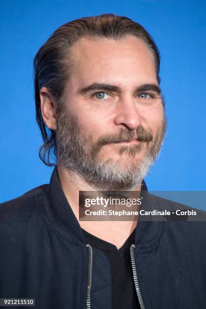 Joaquin Phoenix poses at the 'Don't Worry, He Won't Get Far on Foot' photo call during the 68th Berlinale International Film Festival Berlin at Grand...