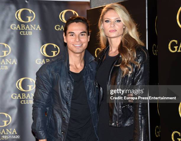 Julio Iglesias Jr and his wife Charisse Verhaert attend the Julio Iglesias Jr 45th birthday party at Gabana Club on February 19, 2018 in Madrid,...