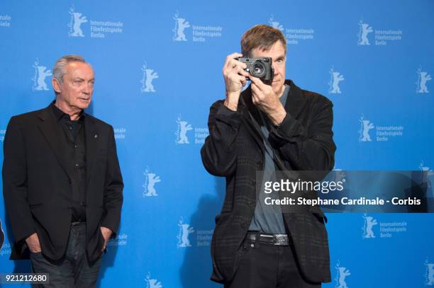 Udo Kier and Gus Van Sant pose at the 'Don't Worry, He Won't Get Far on Foot' photo call during the 68th Berlinale International Film Festival Berlin...