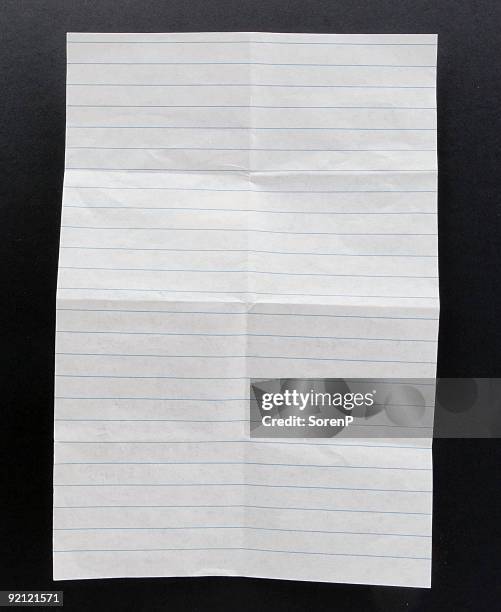 Note Paper Fileld Folded Note Paper Photos and Premium High Res Pictures - Getty Images