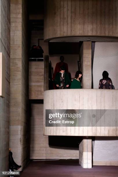 Atmosphere at the Roland Mouret show during London Fashion Week February 2018 at The National Theatre on February 18, 2018 in London, England.